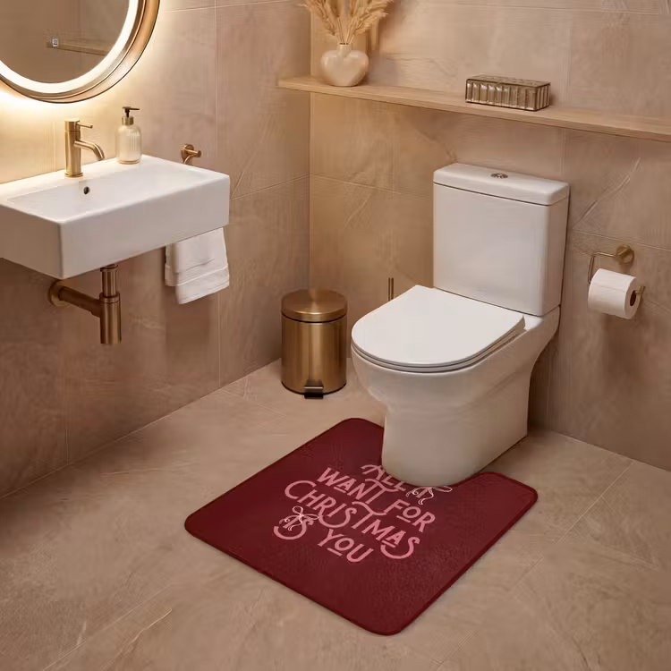 WC Mat - Tekst - Kerst - Rood - Roze — 3