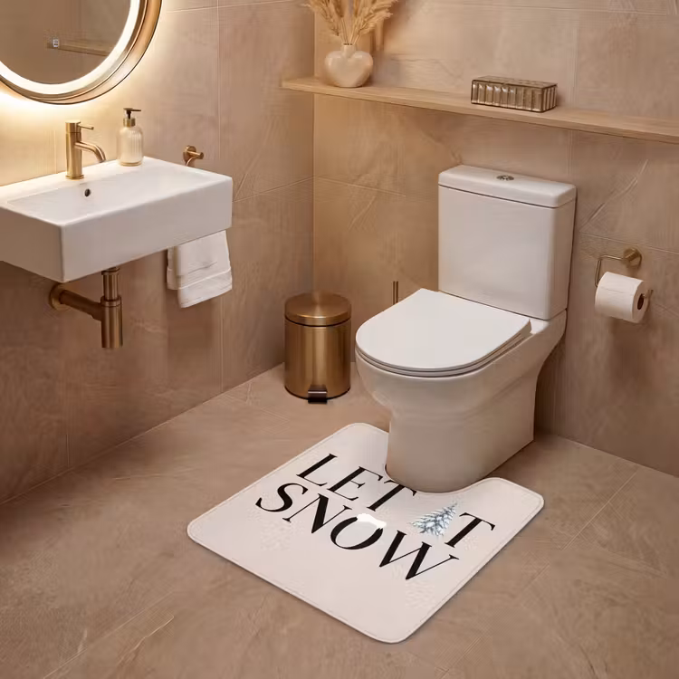 WC Mat - Tekst - Kerst - Sneeuw — 3