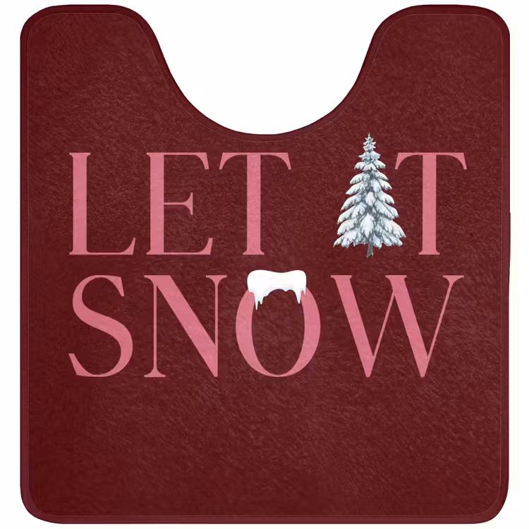 WC Mat - Tekst - Kerst - Sneeuw - Roze — 1