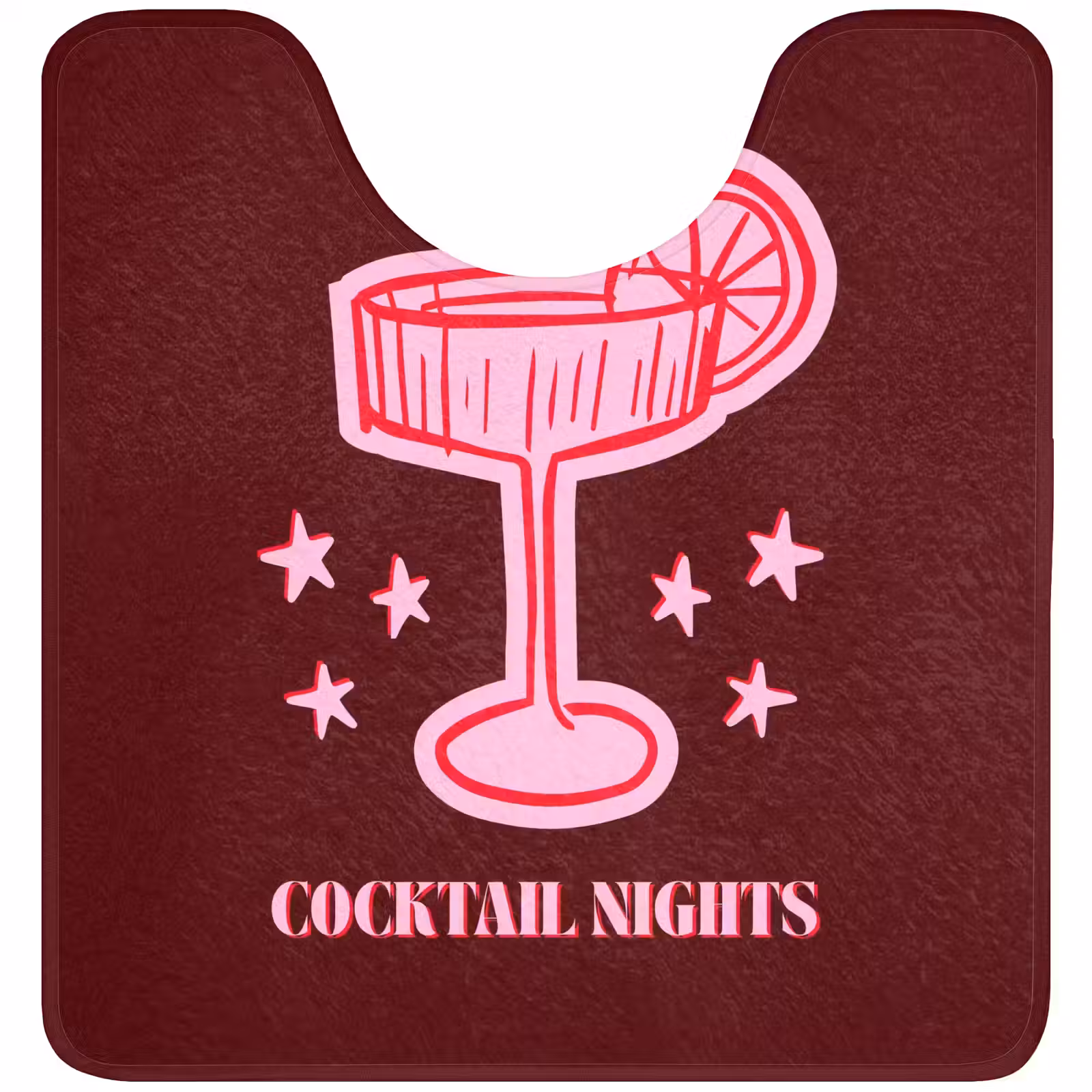 WC Mat - Cocktail - Kerst - Burgundy - Roze — 1