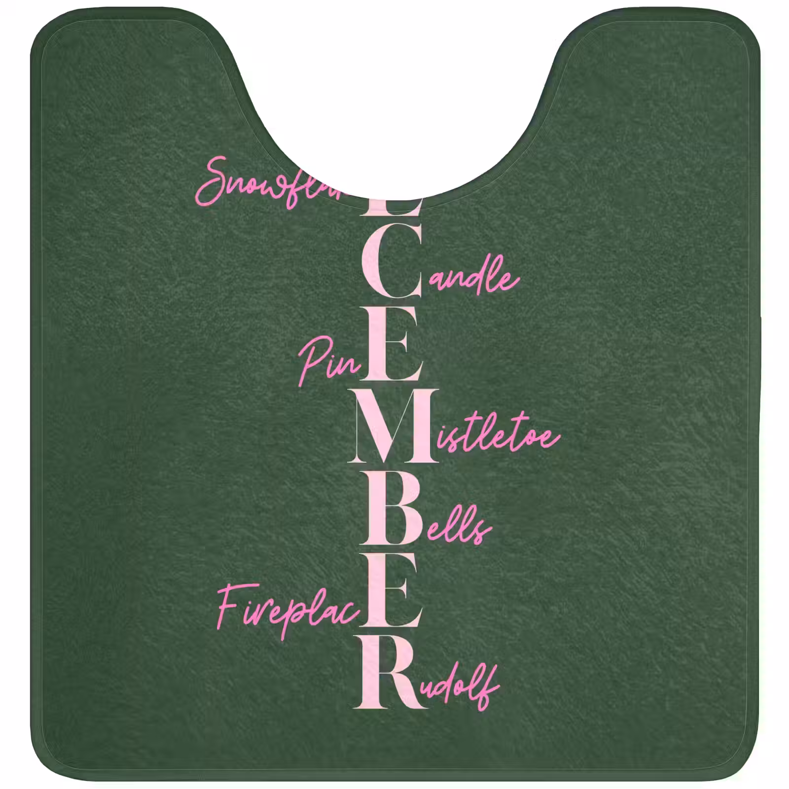 WC Mat - December - Tekst - Kerst - Groen — 1