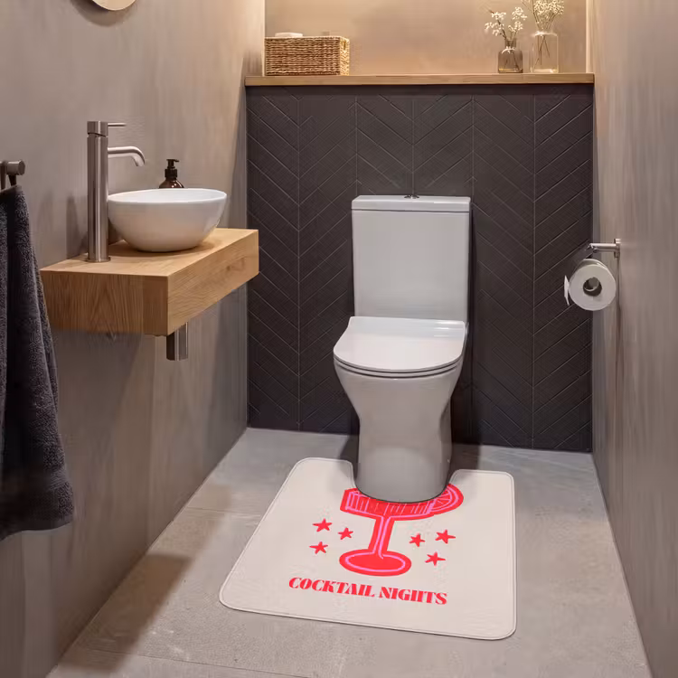 WC Mat - Cocktail - Kerst - Beige - Roze — 2