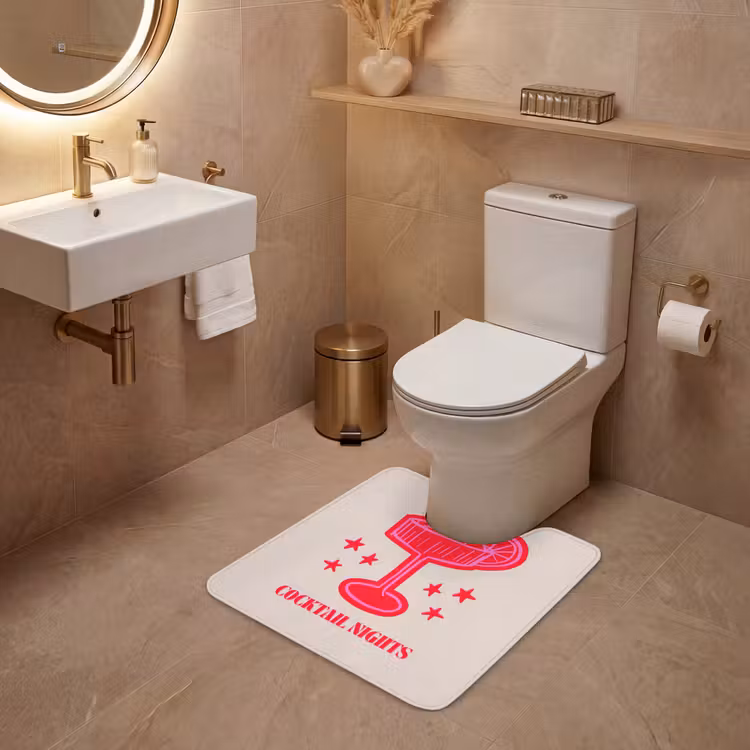 WC Mat - Cocktail - Kerst - Beige - Roze — 3