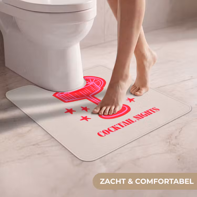 WC Mat - Cocktail - Kerst - Beige - Roze — 5