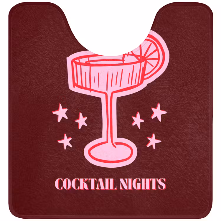 WC Mat - Cocktail - Kerst - Burgundy - Roze — 1