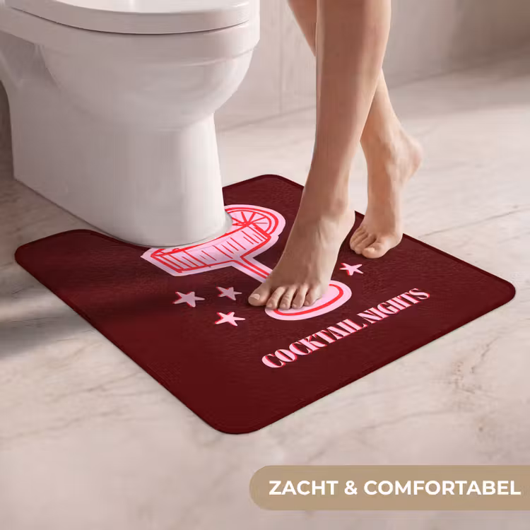 WC Mat - Cocktail - Kerst - Burgundy - Roze — 5
