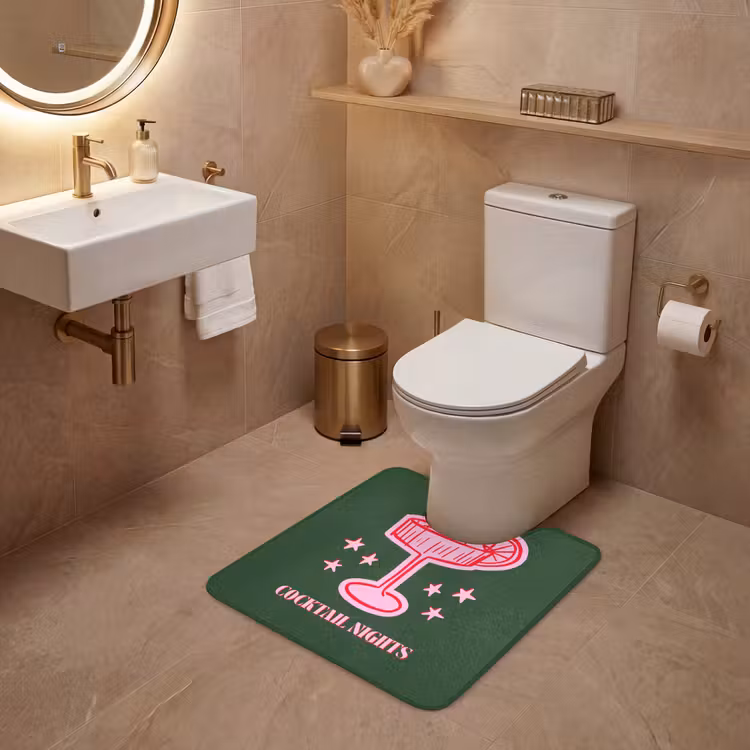 WC Mat - Cocktail - Kerst - Roze - Groen — 3