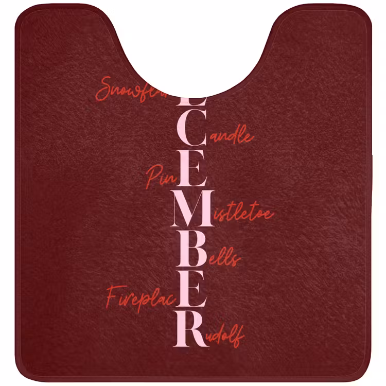 WC Mat - December - Tekst - Kerst - Burgundy — 1