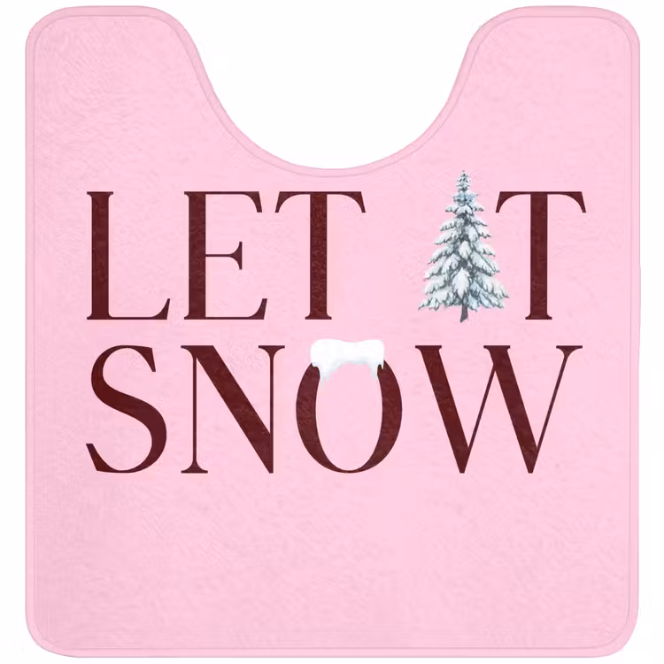 WC Mat - Kerst - Tekst - Sneeuw - Roze — 1