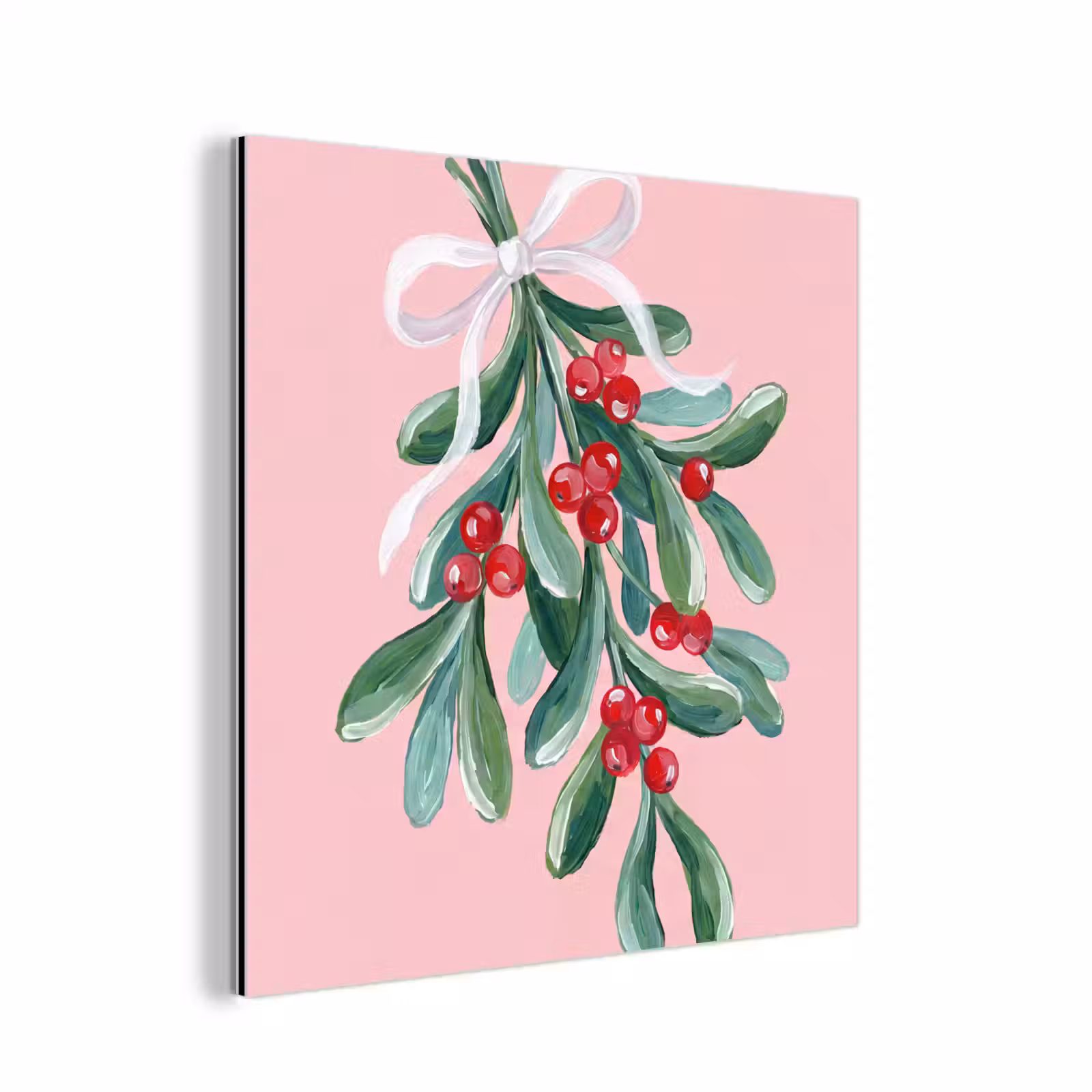 Aluminium schilderij - Plant - Kerst - Roze — 1