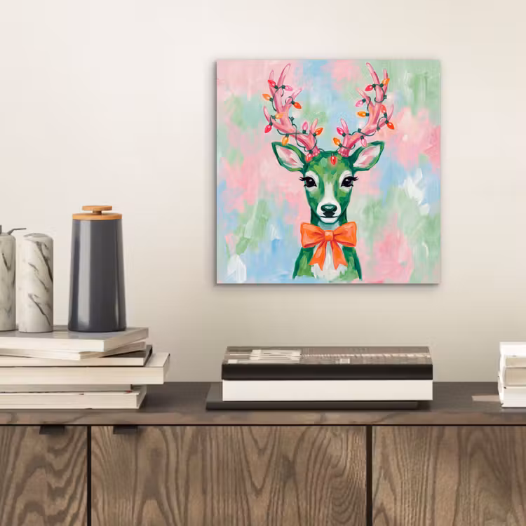 Aluminium schilderij - Hert - Kerst - Dieren — 2