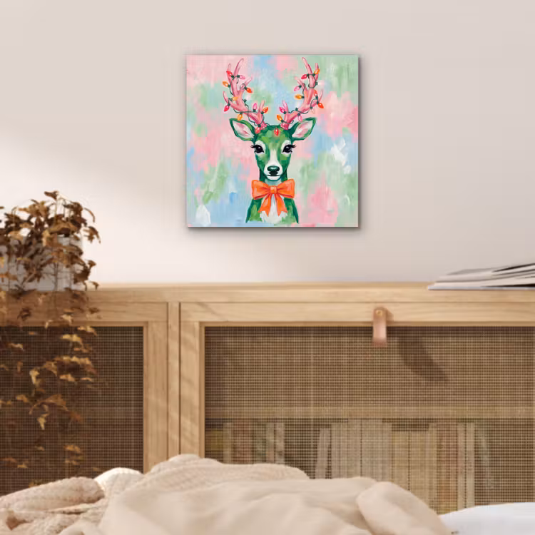 Aluminium schilderij - Hert - Kerst - Dieren — 4