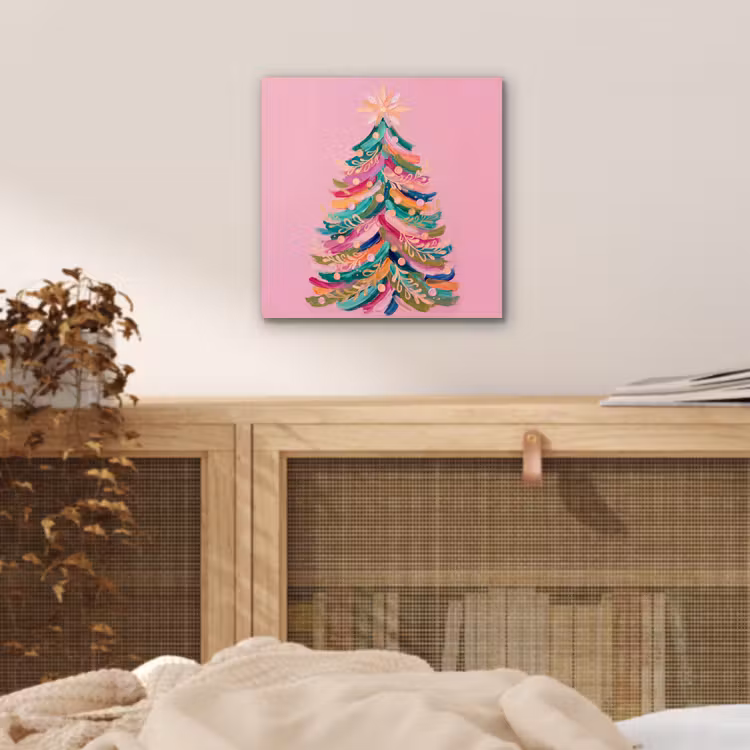 Aluminium schilderij - Kerstboom - Abstract - Kleurrijk — 4