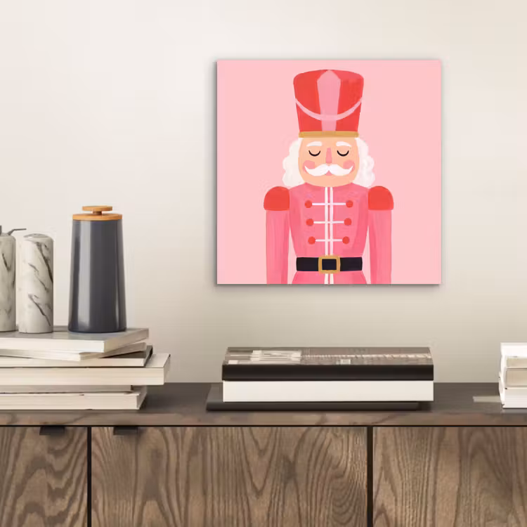Aluminium schilderij - Notenkraker roze illustratie — 2