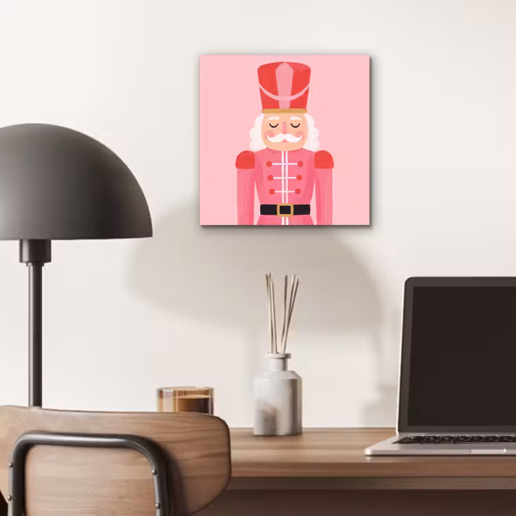 Aluminium schilderij - Notenkraker roze illustratie — 6
