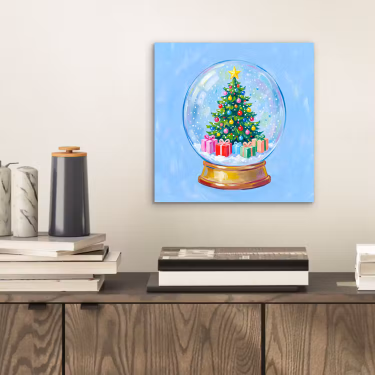 Aluminium schilderij - Sneeuwbol - Kerst - Cadeaus — 2