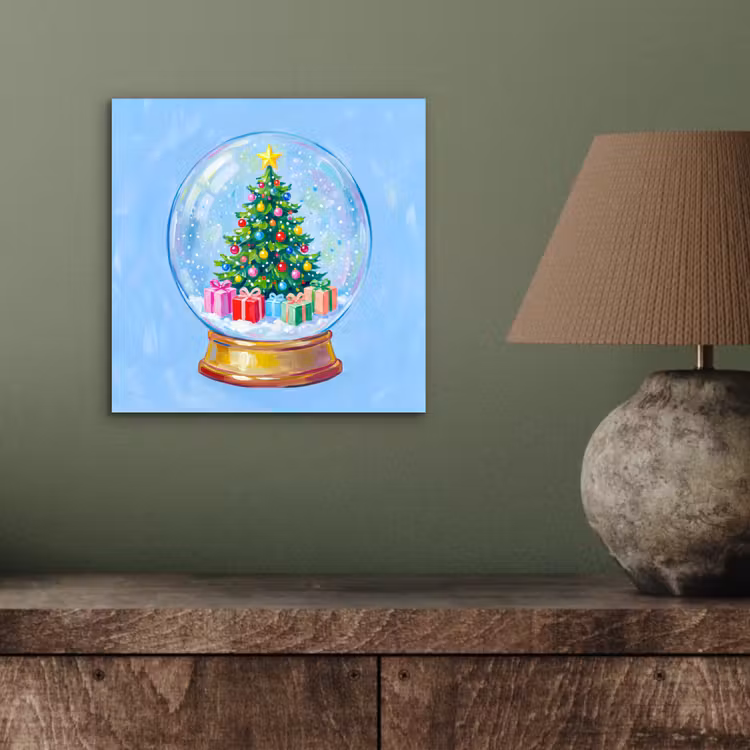 Aluminium schilderij - Sneeuwbol - Kerst - Cadeaus — 3