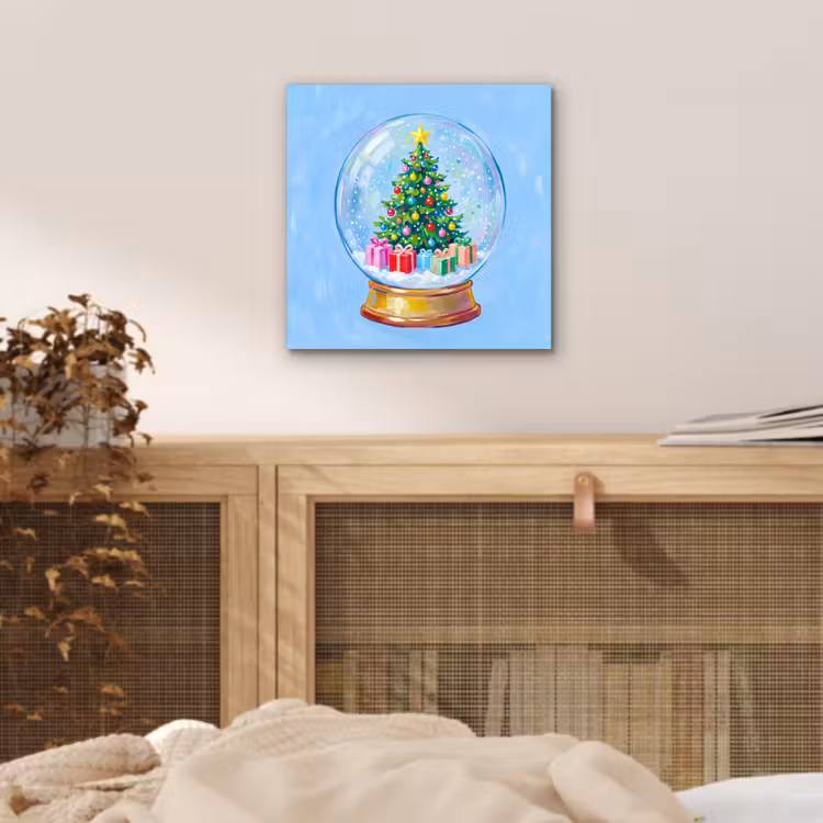 Aluminium schilderij - Sneeuwbol - Kerst - Cadeaus — 4