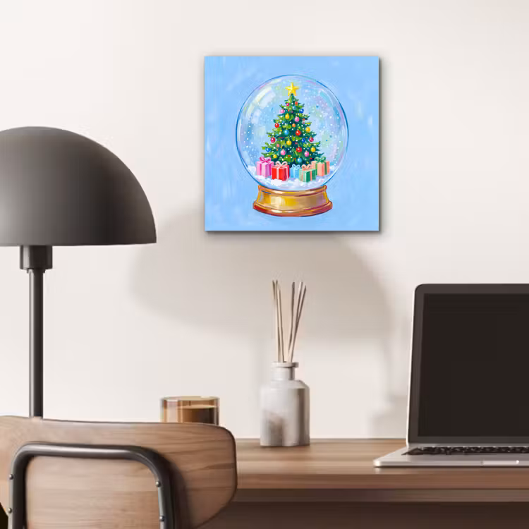 Aluminium schilderij - Sneeuwbol - Kerst - Cadeaus — 6