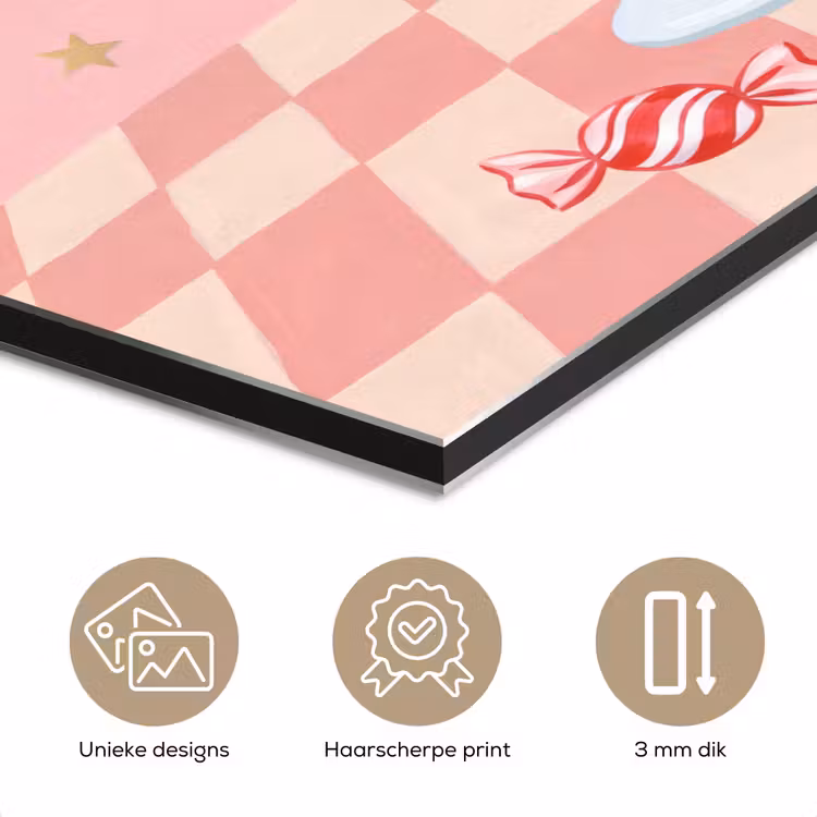 Aluminium schilderij - Snoep - Glas - Roze — 7