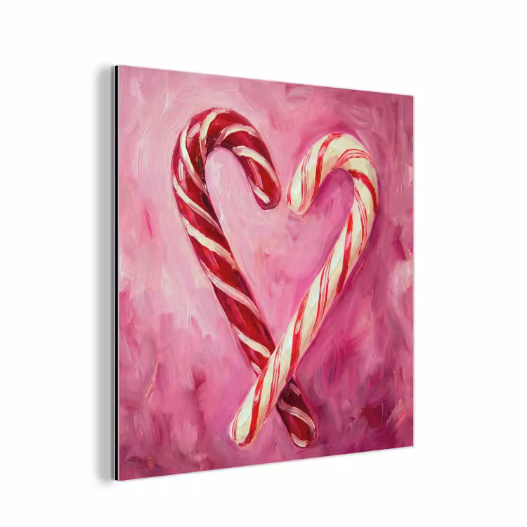 Aluminium schilderij - Snoep - Hart - Roze — 1