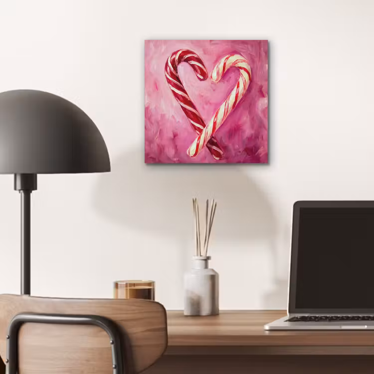 Aluminium schilderij - Snoep - Hart - Roze — 6