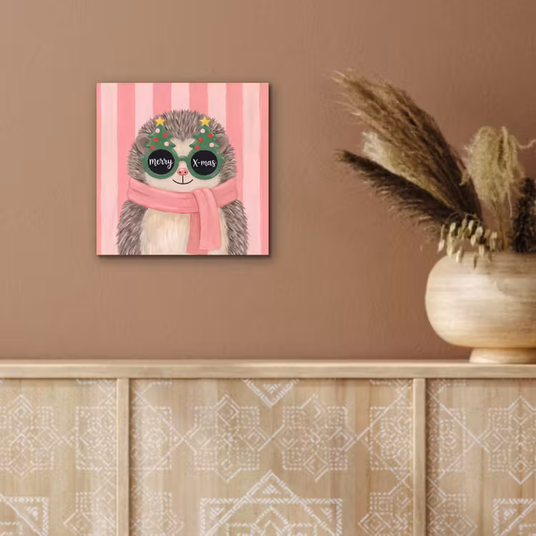 Aluminium schilderij - Egel - Kerst - Illustratie — 5