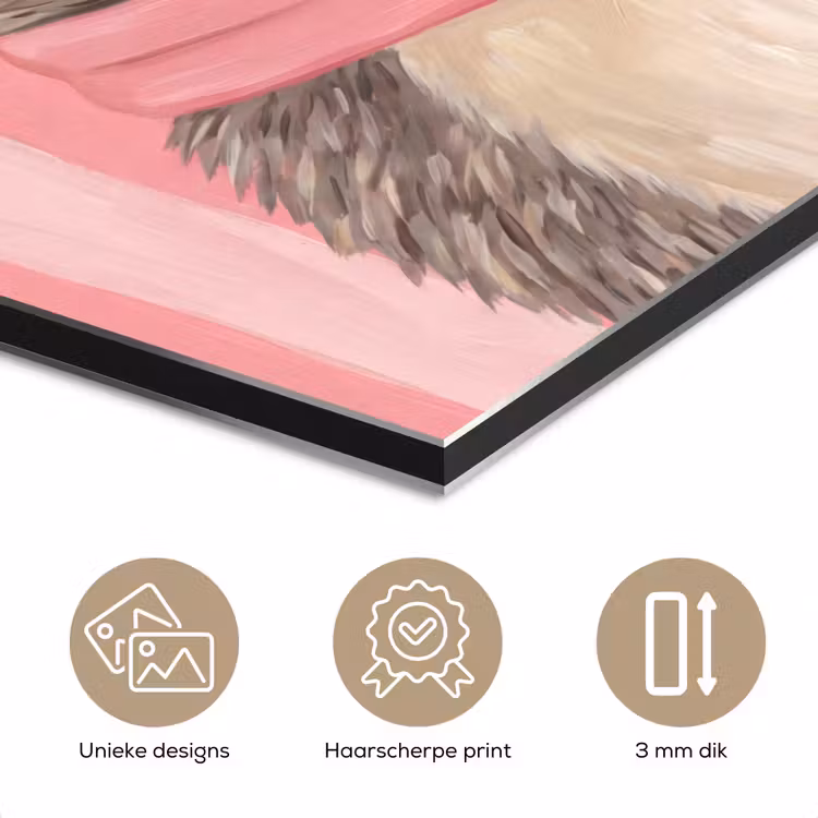 Aluminium schilderij - Egel - Kerst - Illustratie — 7