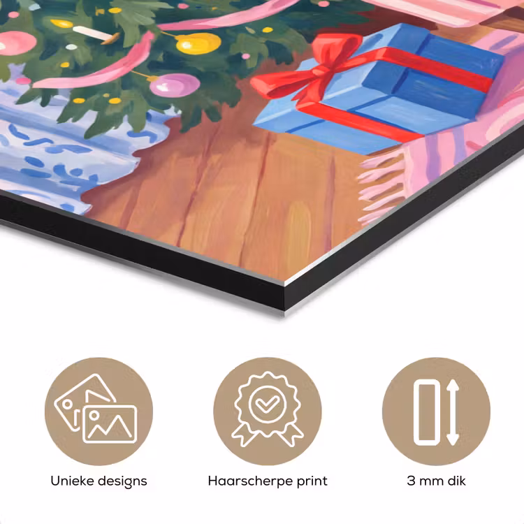 Aluminium schilderij - Kat - Kerst - Interieur — 7