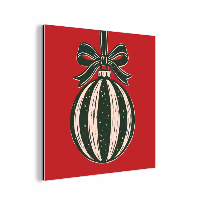 Aluminium schilderij - Kerstbal - Kerst - Rood — 1