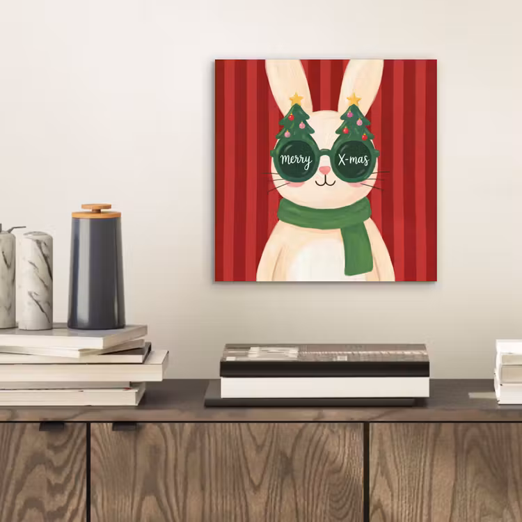Aluminium schilderij - Konijn - Kerst - Dieren — 2