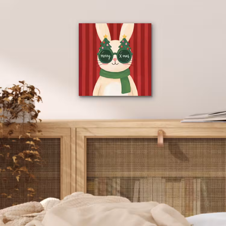 Aluminium schilderij - Konijn - Kerst - Dieren — 4