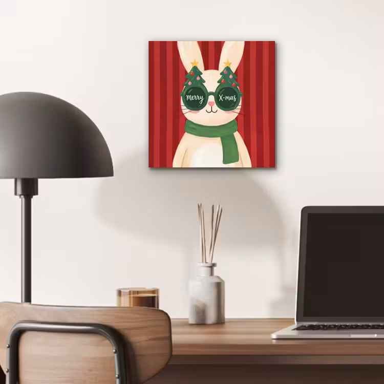 Aluminium schilderij - Konijn - Kerst - Dieren — 6