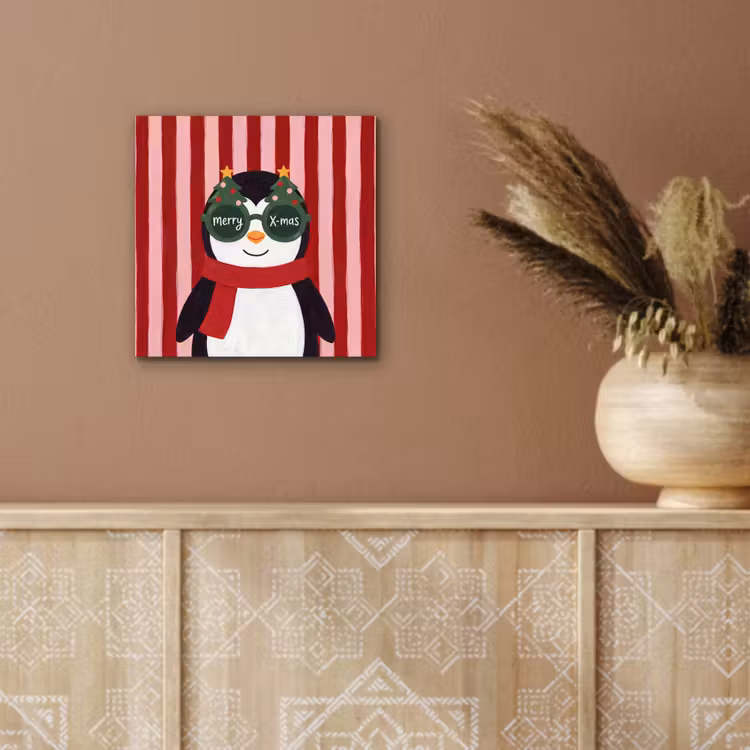 Aluminium schilderij - Pinguïn - Kerst - Illustratie — 5
