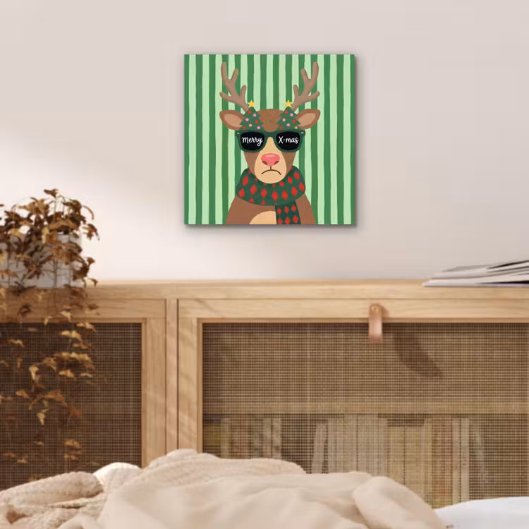 Aluminium schilderij - Rendier - Kerst - Illustratie — 4
