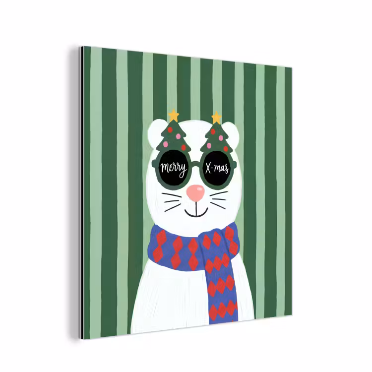 Aluminium schilderij - Dier - Winter - Cartoon — 1