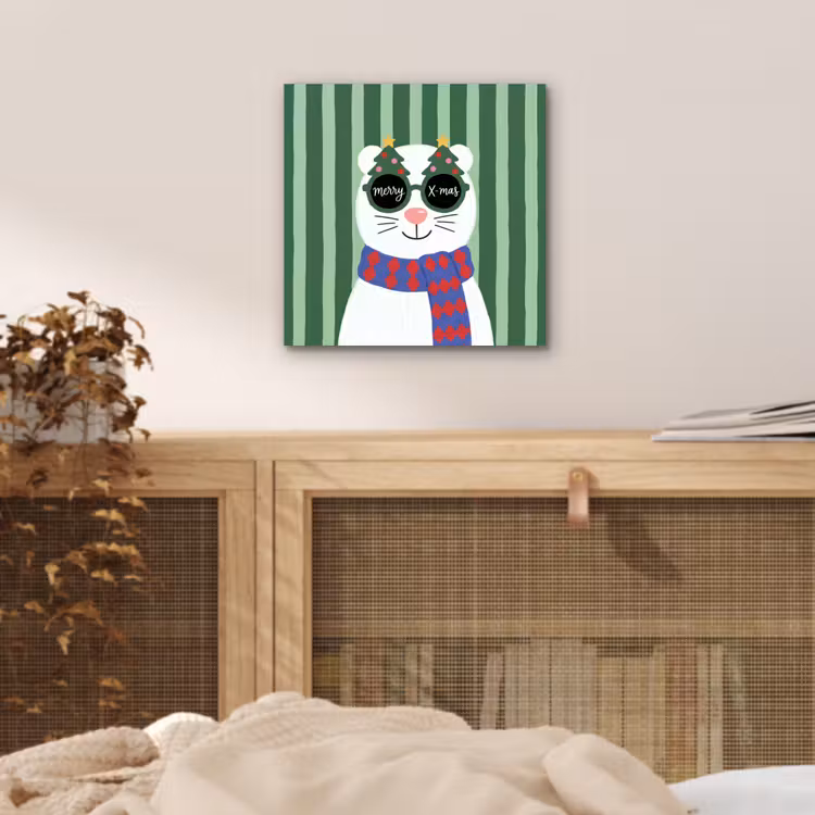 Aluminium schilderij - Dier - Winter - Cartoon — 4