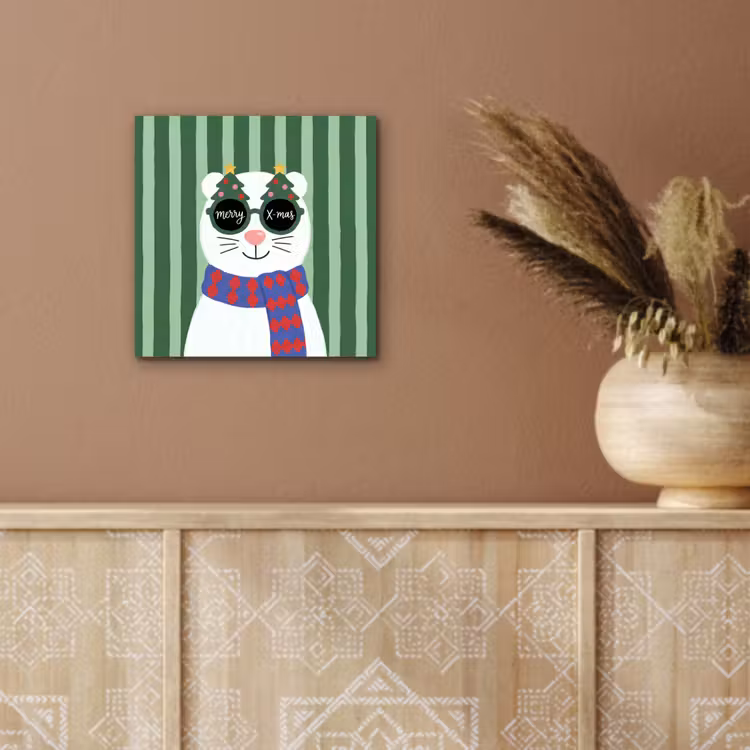 Aluminium schilderij - Dier - Winter - Cartoon — 5