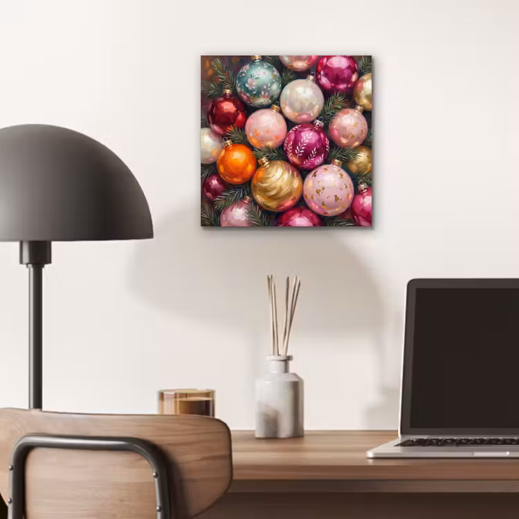 Aluminium schilderij - Kerstballen - Kleurrijk - Feest — 6