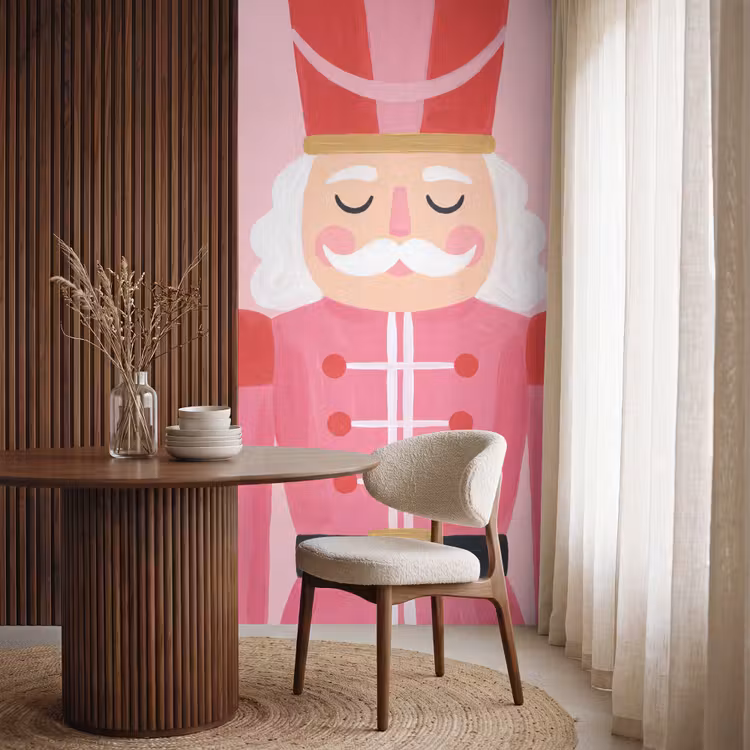 Behang - Notenkraker roze illustratie — 4