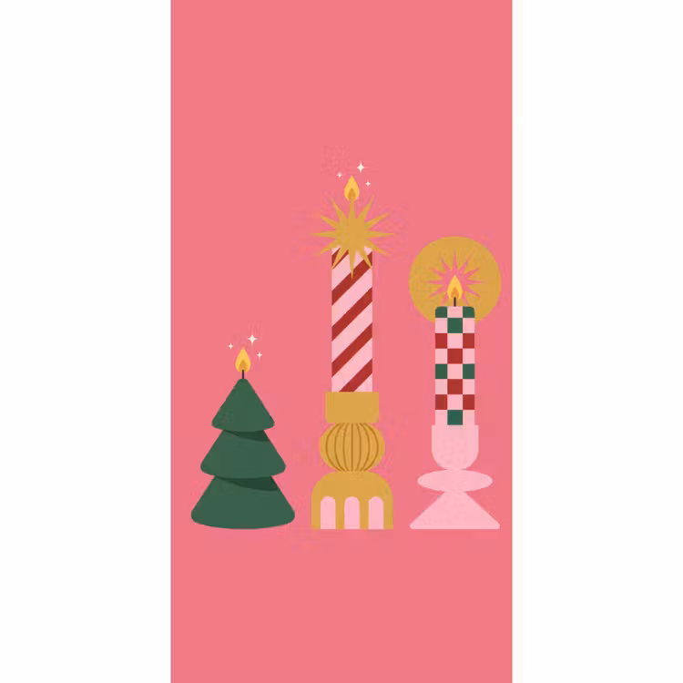 Behang - Kaarsen - Feest - Roze — 2