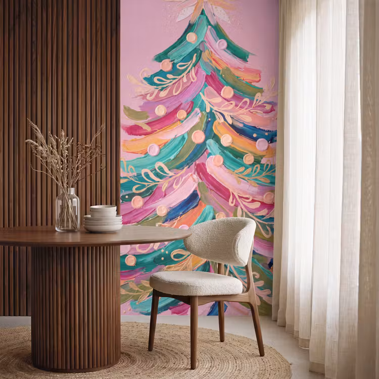 Behang - Kerstboom - Abstract - Kleurrijk — 4