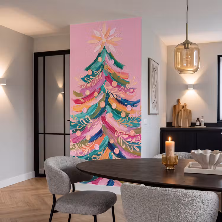Behang - Kerstboom - Abstract - Kleurrijk — 5
