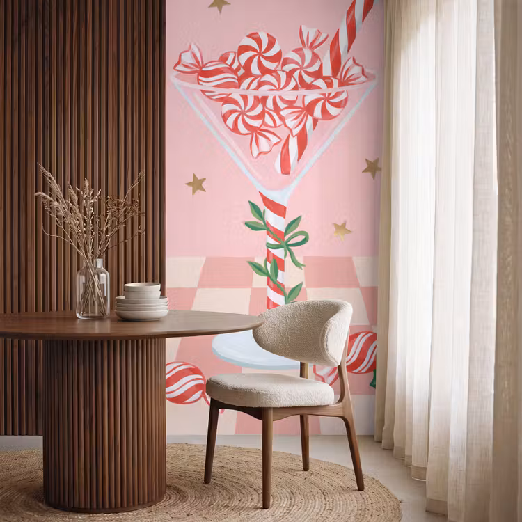 Behang - Snoep - Glas - Roze — 4