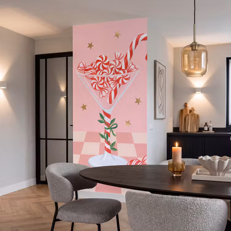 Behang - Snoep - Glas - Roze — 5