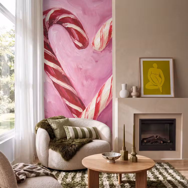Behang - Snoep - Hart - Roze — 1