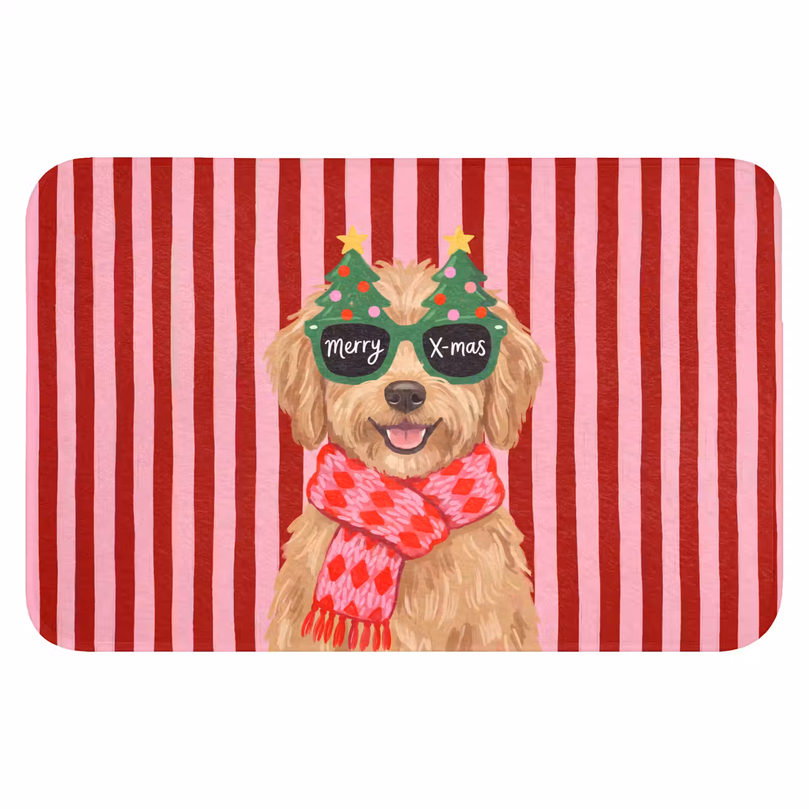 Badmat - Hond - Kerst - Rood — 1