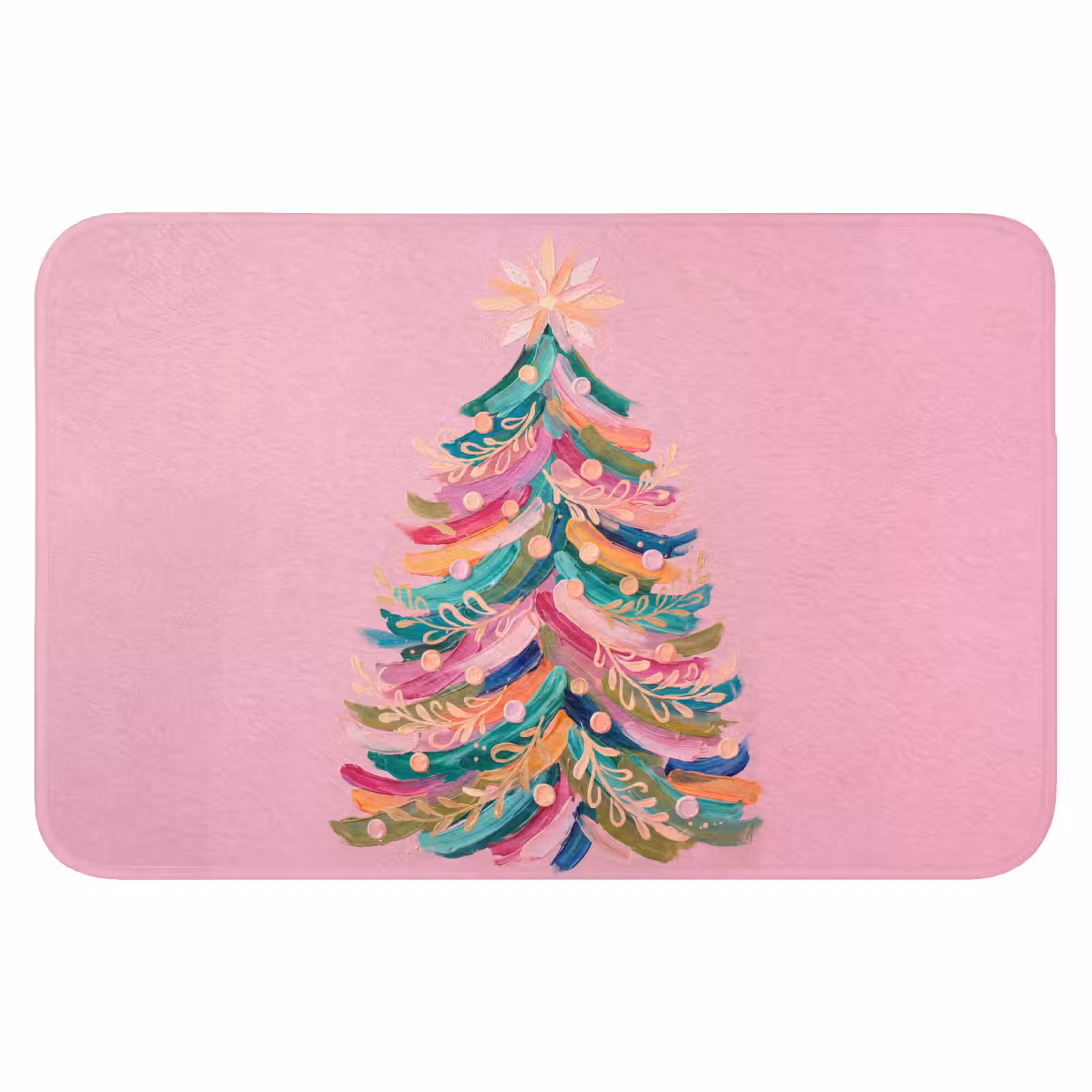 Badmat - Kerstboom - Abstract - Kleurrijk — 1