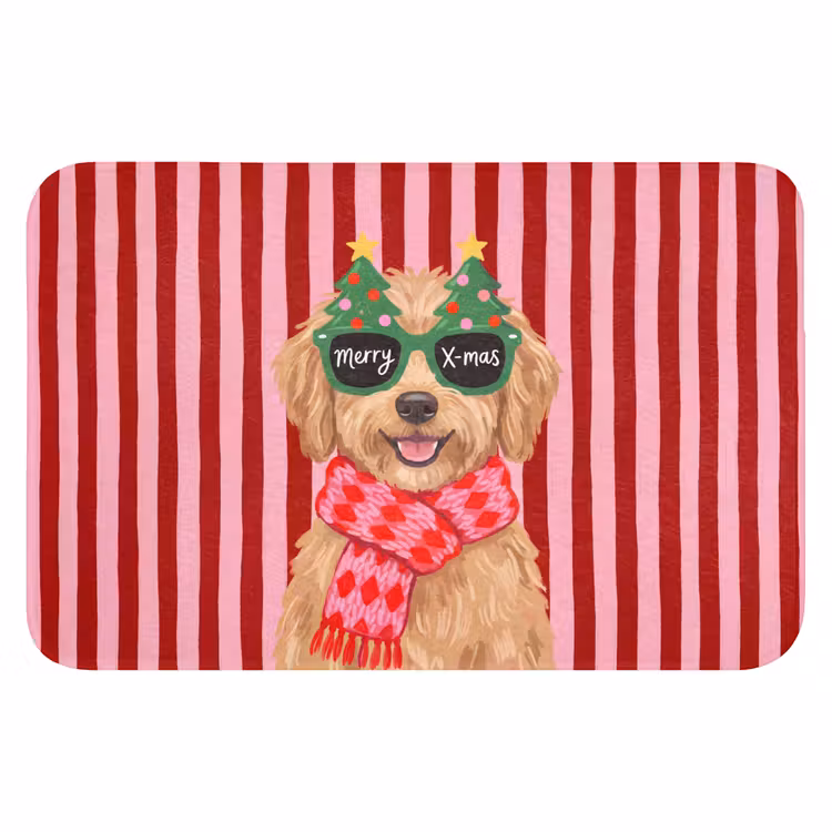 Badmat - Hond - Kerst - Rood — 1