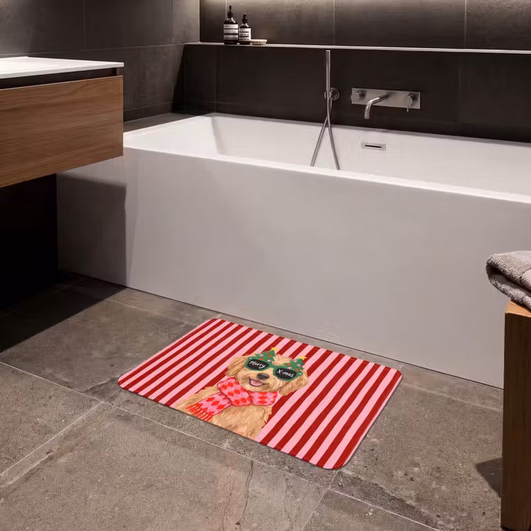 Badmat - Hond - Kerst - Rood — 4